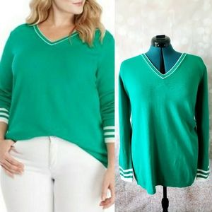 Tommy Hilfiger Plus Size Cotton V-neck Sweater